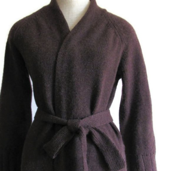 Holt Renfrew Pure Cashmere Long Wrap Cardigan Sweater - Picture 3 of 4